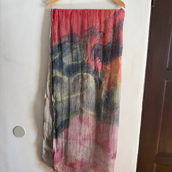 MARTYN THOMPSON | OOAK Linen Hand Dyed Scarf Shawl Wrap - Picture 2 of 9
